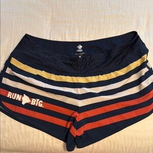 Run Big. Big island, running company Women's Striped Running Shorts - Rabbit